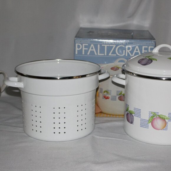 PFALTZGRAFF "HOPSCOTCH" 8 QT. PASTA SET PORCELAIN ENAMEL ON STEEL-NEW IN BOX - Picture 2 of 9